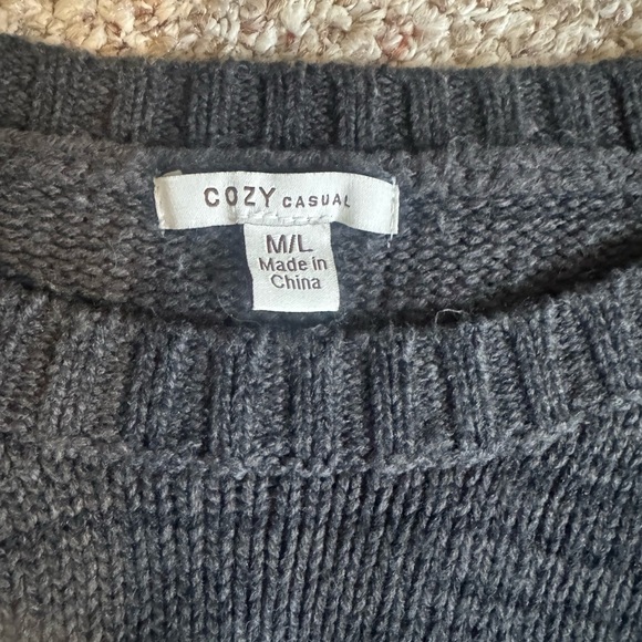 Cozy Casual Women's Charcoal Sweater - Picture 2 of 6